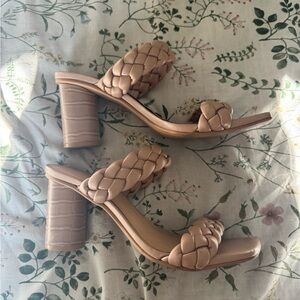 🆓Free with purchase: Braided Tan Block Heel Sandals